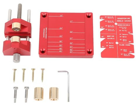 RockVOQRN Honing Guide System Stainless Steel Chisel Sharpening Kit Gauges for Woodworking Planes