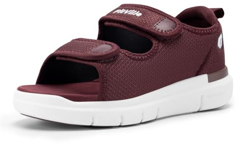 FitVille Sandale Diabétique Femme Large Ouverture Chaussures Orthopédique Scratch Sandales Rééducation pour Pieds Gonflés Nero 40 EU Large