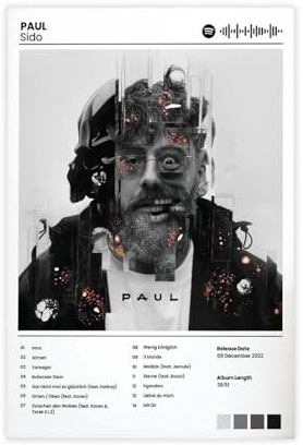 LIPOYE Album-Poster, Sido Paul Leinwand-Poster, Schlafzimmer, Dekoration, Landschaft, Büro, Raumdekoration, Geschenk, 30 x 45 cm