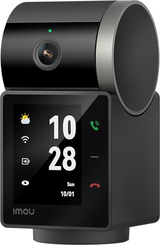 Imou Rex VT Pro Überwachungskamera, 5MP 3K Webcam, PTZ Innen WLAN Sicherheitskamera, KI Personen- & Tiererkennung, Auto Tracking, Zweiwege Videoanruf, 2,4 Zoll Display, Nachtsicht