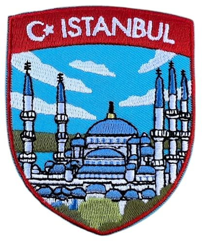 Istanbul_Turkey Patch bestickt zum Aufbügeln oder Aufnähen (7,6 cm), ikonisches Denkmal mit türkischer Flagge, Reise-Souvenir, perfekt für Rucksäcke, Jacken, Hüte, Geschenke