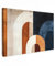 MuchoWow© Leinwand Groß 120x80 cm XXL Deko Schlafzimmer Aesthetic Leinwandbilder Wohnzimmer Gemälde Foto Geschenk Living Room Decoration Abstrakt - Formen - Dunkelblau
