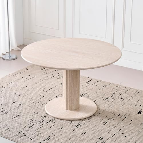 HJhomeheart 115 cm Esstisch, Moderner, Minimalistischer, Runder Küchentisch, Geeignet für Küchen und Esszimmer – YDS
