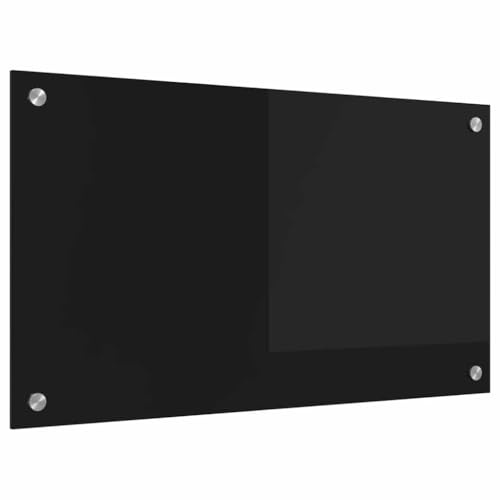 vidaXL Küchenrückwand Schwarz 70 x 40 cm Gehärtetes Glas