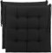Brandsseller 2er Set Stuhlkissen 40x40 cm Sitzkissen Polster Stuhlauflage mit Haltebändern Dekokissen für Indoor Outdoor gesteppt- Schwarz