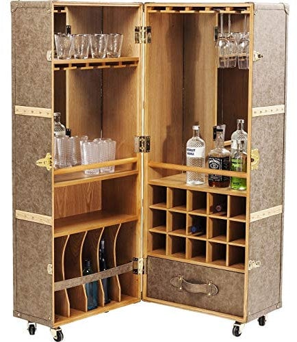 Kare Design Schrankkoffer Bar West Coast, Hausbar, Kofferbar rollbar, 154x60x60cm (H/B/T)