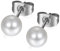 Flongo Perlen Ohrstecker 7mm weiß Edelstahl Faux Perle Kugel Gestüt Stecker Steckerverschluss Stud Ohrringe hypoallergen Starter Set für Damen Herren Mädchen Jungen