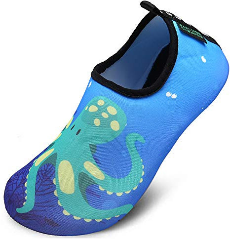 SAGUARO Zapatos de Agua niño Bebe Zapatos de Natación Descalzo Aqua Calcetines Piscina Playa Césped Parque acuático Vacacionado en Varias,Pulpo Azul,32/33