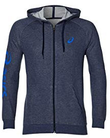 asics Big Fz Hoodie Sweatshirt à Capuche, Peacoat Heather Blue, XL pour des Hommes