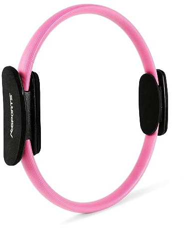 MSPORTS Pilates Ring Premium I Widerstandsring - Doppelgriff Pilates Yoga Ring 38 cm Übungskreis (Pastellpink)
