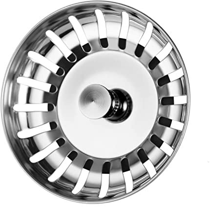 Kitchen Drain Sink Strainer Plug Stainless Steel 75mm Plug Sink Stopper Filter Waste Collector Hair Catcher Bathroom Shower Protector Cover Sink Trap by Koksi