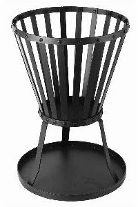 Marco Paul Black Steel Outdoor Fire Pits for Garden with Ash Tray - Large Brazier Effect Portable log Burner, Circular Basket Fire Pit BBQ log Burner, Metal Fire Pits for Beach, Camping, Patio