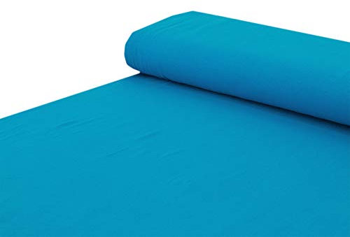 Baumwoll - Jersey Stoff einfarbig türkis - Meterware ab 25 cm x 160 cm - Stoff zum Nähen