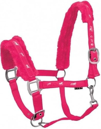 York Halfter Softy mit Plüschpolsterung Stallhalfter Pferdehalfter Teddyfleece (Pony, rosa)