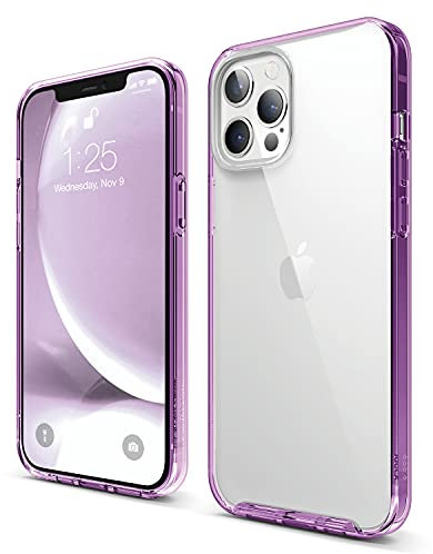 elago Ibrido Clear Custodia Cover Compatibile con iPhone 12 PRO Max Case (6.7), Anti-Ingiallimento Hard PC Retro, Paraurti Flessibile Cover Antiurto (Lavanda)