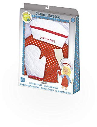 Tachan - Set de cocinero para chefs con delantal, Rojo/Gorro