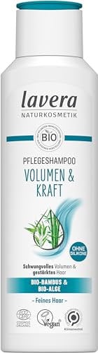 lavera Pflegeshampoo Volumen & Kraft - ohne Silikone - Intensive Feuchtigkeit & sanfte Pflege - vegan - Naturkosmetik - 250 ml