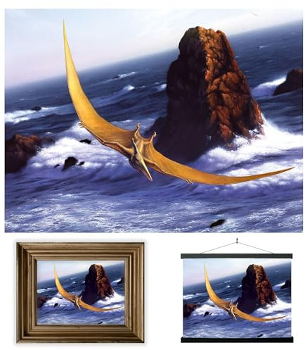 3D LiveLife Linsenförmige Wandkunst Drucke - Pterodaktylus von Deluxebase. Ungerahmtes 3D Dinosaurier Poster. Perfekter Wandfüller. Original kunstwerk lizenziert von bekannt künstler, Jerry LoFaro