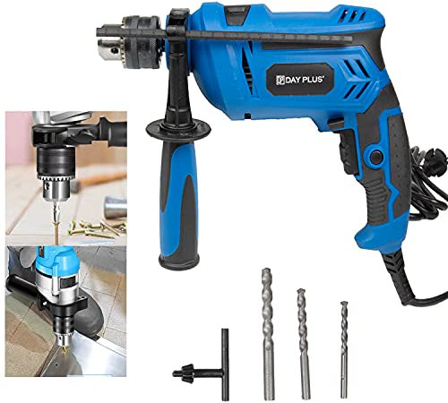 Perceuse à percussion professionnelle 850 W 230 V avec poignée supplémentaire réglable à 360°, marteau perforateur à percussion (capacité de perçage du bois Ø 25 mm, béton 13 mm, acier 10 mm), câble