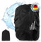 ECENCE Regenschutz Rucksack Schwarz Regenbezug Rucksack 15-35L Regenhülle Schutzhülle für Schulranzen, Wasserdichter Rucksack-Überzug mit Aufbewahrungsbeutel
