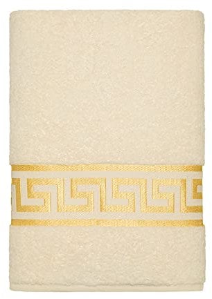 Belle Arti Premium Mäander Handtücher Duschtücher Gästetücher Flauschige Frottee Baumwolle (50 x 100 cm, beige)