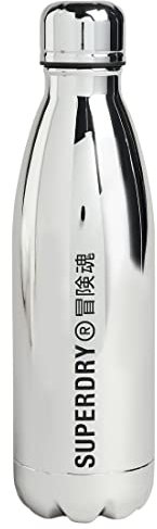 Superdry Herren Sport Trinkflasche aus Stahl Silber 1SIZE