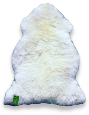 Leibersperger Premium Lammfell aus Merino 120x70 cm– Erhältlich in vielen Farben – Sehr pflegeleicht – Gemütlich und wärmend - Strapazierfähig (Weiß)