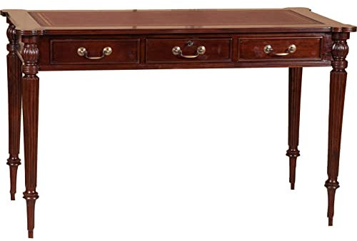 Biscottini Vintage Schreibtisch 126 x 75 x 65 cm | Antiker Schreibtisch aus Holz | Klassische Schreibtische