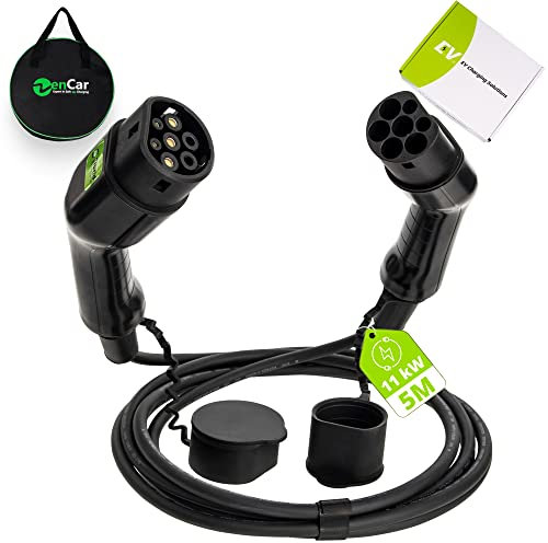 SIBRID Ladekabel Typ 2 auf Typ 2 (5m) 3-Phasig 11kW für Elektroauto und Hybrid - Mode 3 Ladekabel 16A (240/400V) kompatibel mit ID.3, Tesla, i3, ZOE - Für Wallbox & öffentlicher Ladesäule