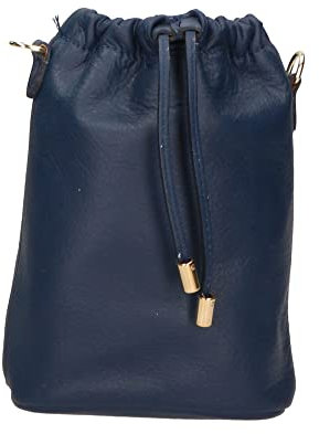 Damen-Sacktasche aus echtem Sauvage-Leder. Ausgestattet mit verstellbarem und abnehmbarem Schultergurt. Italienisches Handwerksprodukt. Hergestellt in Italien GLX220541223FBG-S24_BLU_JEANS 20x16x7 cm