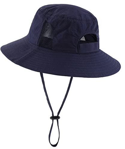 Magracy Damen-Sonnenhut, LSF 50+, breite Krempe, UV-Schutz, Safari-Hut, wasserdicht, Marineblau