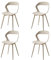 GrandCA HOME Lot de 4 Chaises de Salle à Manger ou Chaise de Bureau avec Pieds en Métal, Chaises de Cuisine pour Salon, Salle à Manger, Salle de Réunion, Beige+Beige