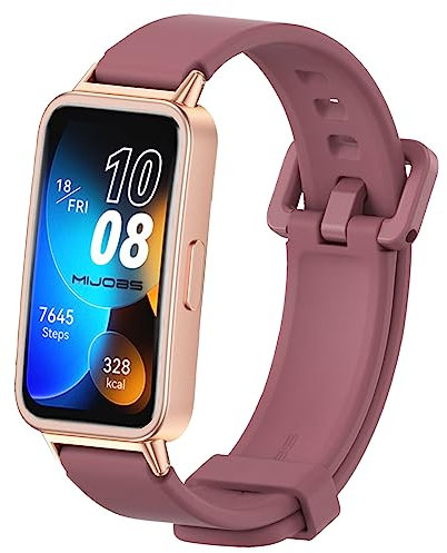 MIJOBS Armband Kompatibel mit Huawei Band 10 & 9 & 8 Ersatzband Sport Armband Silikon Armbänder für Zubehör, Weinrot