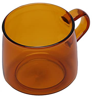 TOPINCN Coffee Cup Borosilicate Drink Household Mouth Mug Handle with Transparent Water Card for Crystal Glass Irish Coffee Glasses (Amber)