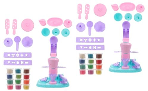 SAFIGLE 2 Sätze EIS-maschiene Kleinkindspielzeug Spielzeug Für Kinder Knetmasse Eismaschine Für Kinder Simulation Einer Eismaschine EIS Spielset Abs Vorgeben Eltern-Kind Modellieren