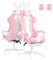 Ferghana Sedia Gaming Ergonomica,Sedia da Gaming Massaggiante con Regolabile Poggiapiedi & Poggiatesta & Cuscino Lombare,PU Racing Poltrona da Gaming,Sedia Girevole Kawaii Sedia Gaming，Rosa