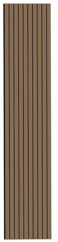 Tuda Grass Direct Luxury Acoustic Wall Series 2 Wide Slatted 3D Wood Veneer Panels - 240cm x 60cm - Smoked Oak