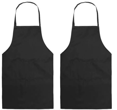 L.C. life Kochschürze für die Küche, schwarz, wasserdicht und ölbeständig, für Männer, Kellnerschürze, unverzichtbar für Kochliebhaber,（ 60 x 70 cm） (2, Schwarz)