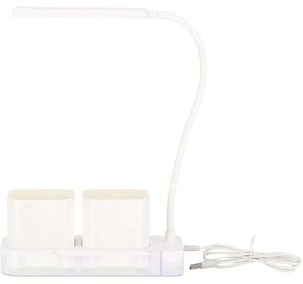 Esschert Design LED Pflanzenlampe mit 2 Töpfen in weiß mit USB Anschluss und Timer