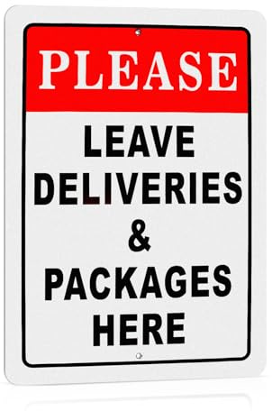 Fatiya Please Leave Packages Here Sign 20 x 30 cm, Rust-Free Aluminum Delivery Signs for Packages, Delivery Instructions for My Orders Outdoor Indoor Use Home Work Office Yard