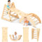 YOLEO Triangle d'escalade, Plegable 3 Piezas Montessori Climbing Frame con Rampa y Arco Balancín, Robusto y Divertido Parque Infantil y Gimnasio para Niños Pequeños 1-6 años