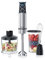 Arendo - Mixeur plongeant inox 1500 W - Couteau à quatre lames - Presse-purée - Variateur multi vitesses et Bouton turbo - Verre doseur 800 ml - Fouet - Hachoir 500 ml - Pied de mixeur amovible