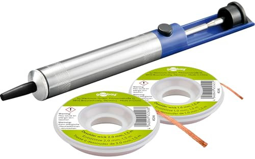 goobay 74090 Pompa per dissaldare e aspirare le saldature/pompa per saldare antistatica/pompa per aspirare le saldature come rimuovi saldature