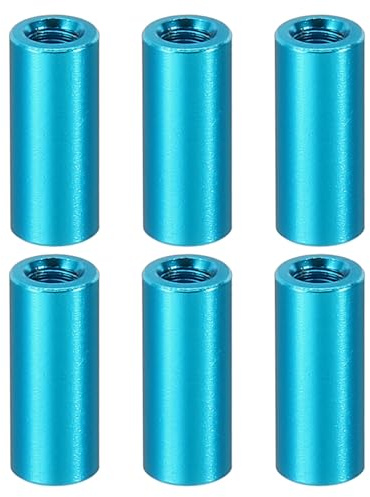 PATIKIL 6 Stück M3 Abstandshalter Aluminium Gewinde Distanzhülsen 3mm ID x 5mm OD x 12mm L Metall Abstandshülsen Schraubenständer Rund für RC Auto Drohnen Motherboard, Blau