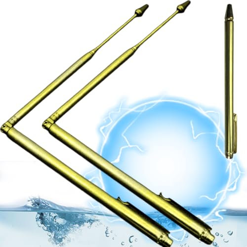 VURYAPI 2 Pièces Baguettes de Radiesthésie, Tiges de Radiesthésie en Cuivre pour Divination de L'eau, Echerche de Sources et D'objets, Chasse aux Fantômes, Tracer l'énergie Spirituelle