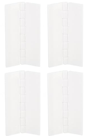 sourcing map 4Pcs Acrylic Hinges, 3 x 1.77 Inch Hardware Folding Hinges Thicken Piano Hinges for Case Box Handicrafts, White