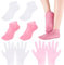 Moisturizing Gloves, 4 Pairs Silicone Moisturizing Gloves & Socks Set Spa Socks and Gloves Hands Feet Skin Care High Elasticity Reusable Gloves and Socks for Foot Hand Softening, Dry Cracked