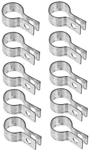 BELLIFFY 10pcs Heavy Duty Chain Link Fence Tension Bands Steel Clamp Stainless Steel Galvanized for Long-term Use for Fence Gate Posts