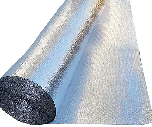 Isolierfolie Dämmfolie Blasen-Heizkörperfolie, Isolierung, Strahlungsbarriere, Isolierfolie, reflektierender Wärmedämmschild für Dachboden, Boden, Wand, Wohnmobil, Boot, Schuppen, Dampfsperre, Camper