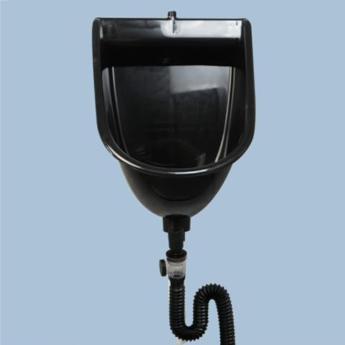 CAFIEDR Wasserloses Urinal mit Schlauch, Kunststoff-Urinale für Männerbadezimmer, Außentoilette, tragbare Urinale, temporäres Urinal, Urinumleiter zur Wandmontage, Gara(Schwarz)